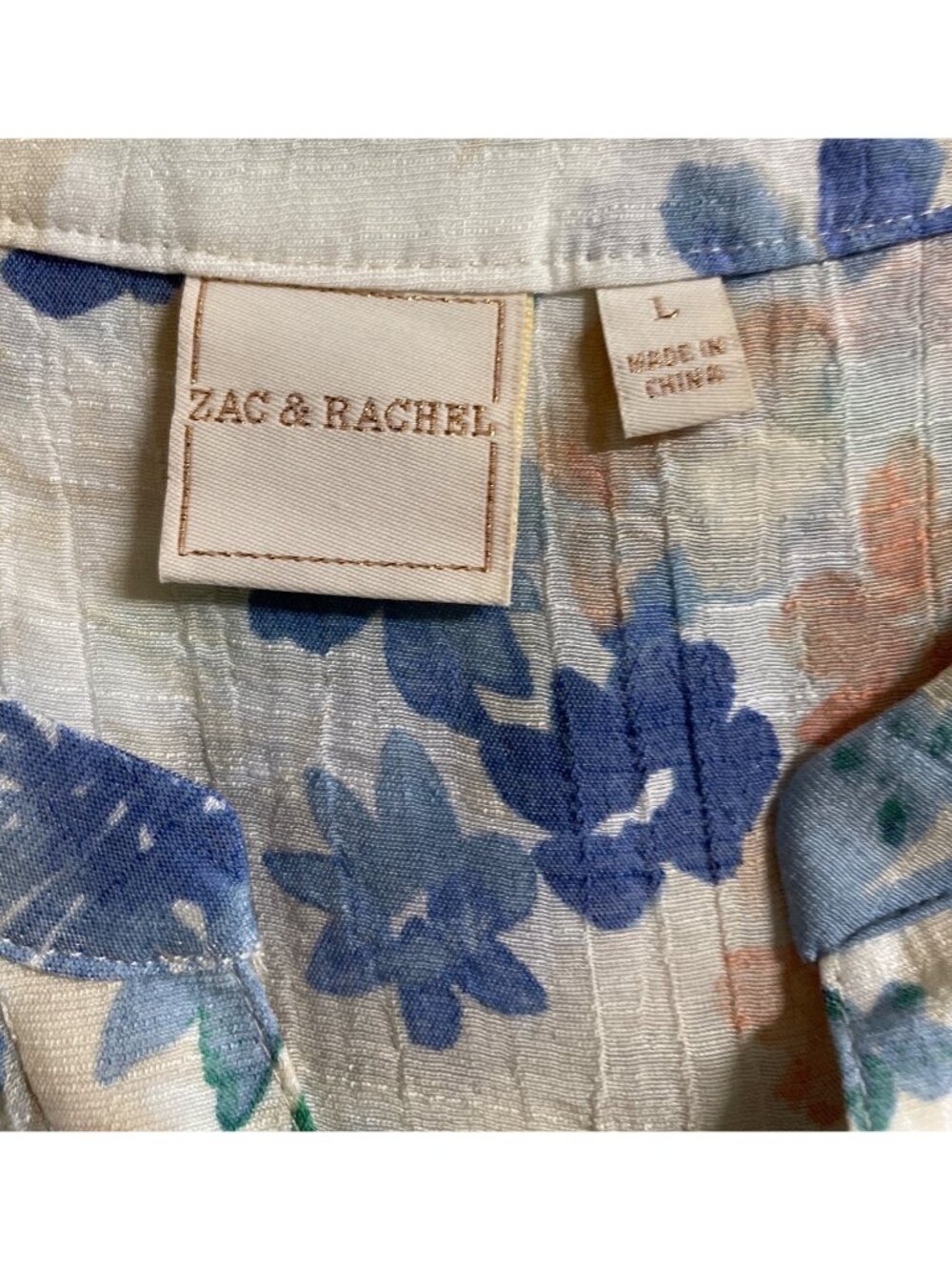 Zac & Rachel Floral Sleeveless Blouse With Front Tie Detail Size L - Picture 7 of 9